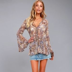 Illa Illa•Boho•Sprawling Scenery•Taupe Top